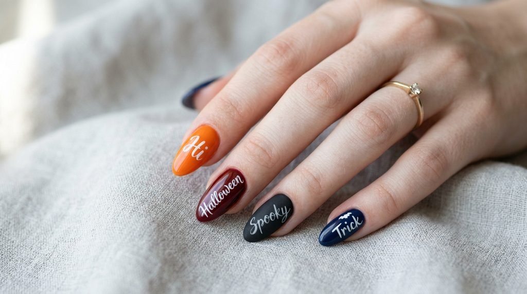 Macro photograph showing a precise gel polish application near the clean cuticle of an 18-year-old female with very white skin.