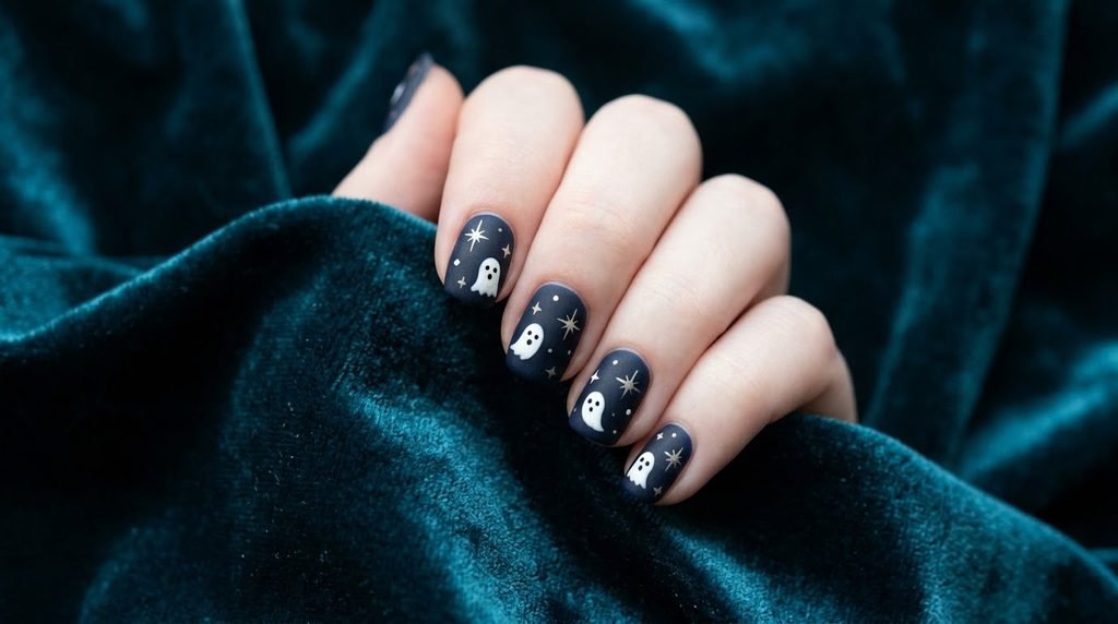 Smooth matte finish accentuating subtle ghost line art details.